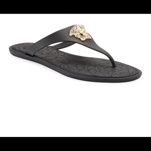 Versace Shoes - 💯% Authentic Versace Medusa Slide Thong Sandals